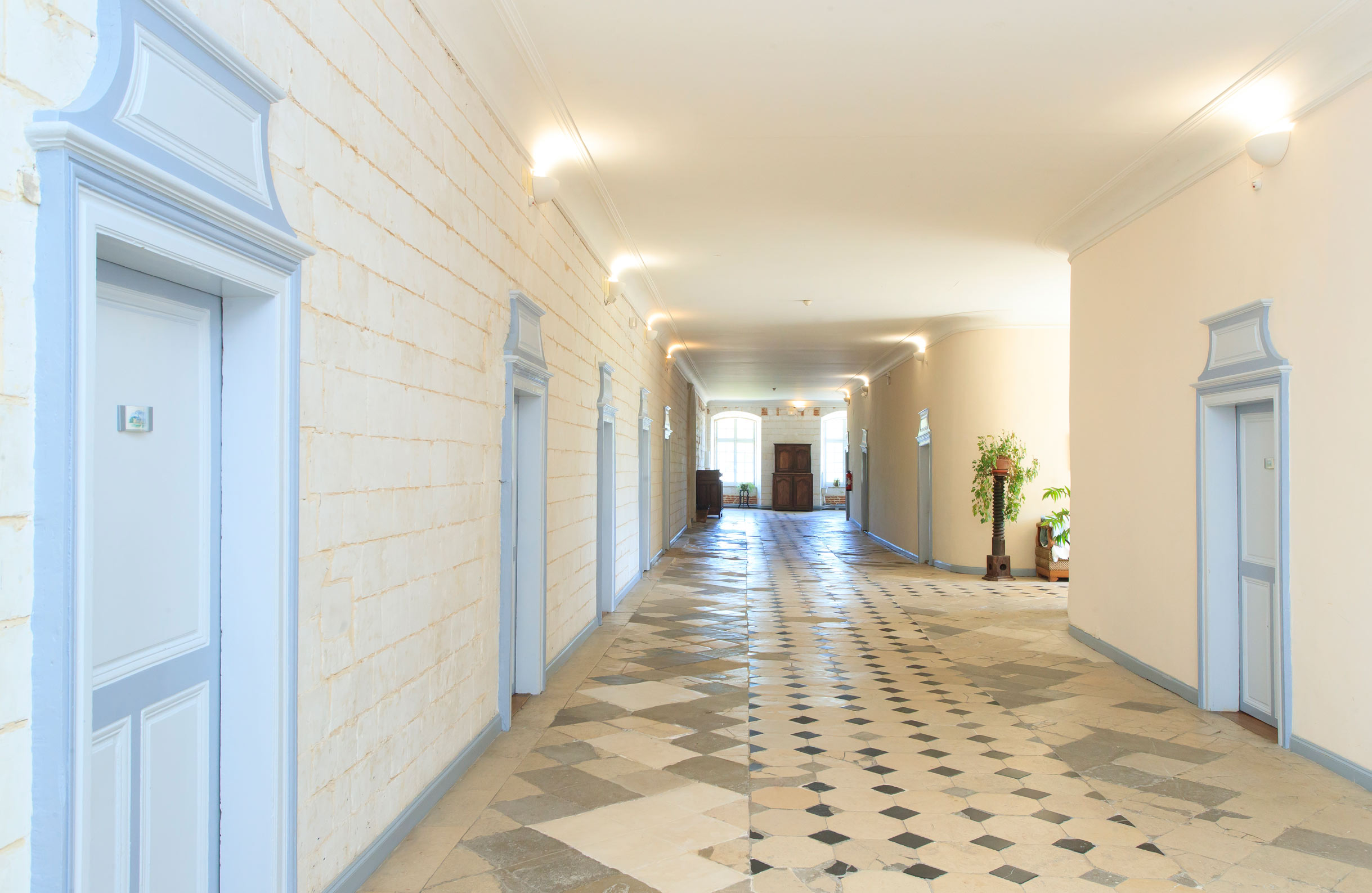 The hallway leading to your suite at Abbaye-de-Valloires in Argoules, Northern France