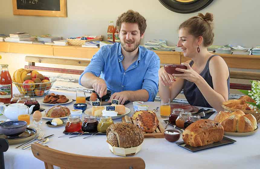 It's not a proper French breakfast without the essential baguettes, croissants and warm brioche!