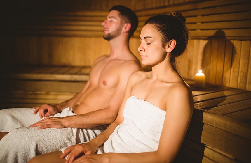 What better way to spend time together than in the sauna