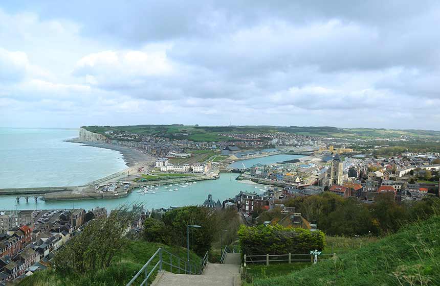 It's worth walking to the top of town in Boulogne sur Mer for great views over the English Channel